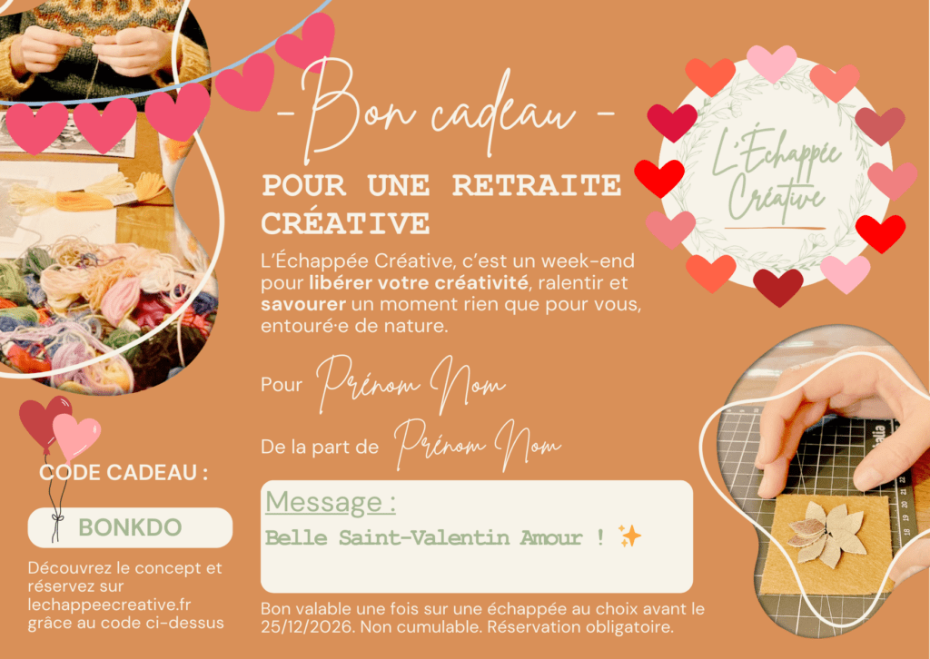 Bon Cadeau pour une Échappée Créative - 450€ à 495€